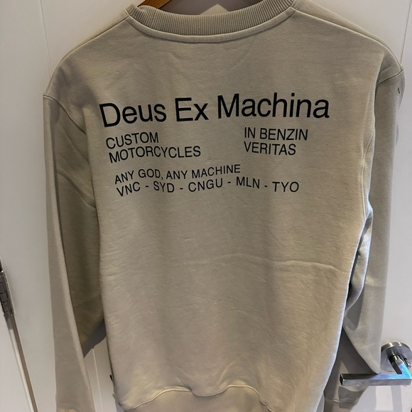 Deus Ex Machina - men's small beige and green box fit sweatshirt - Picture 2 of 5